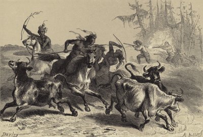 サウスカロライナのプランテーションを略奪するインディアン 作： after Felix Octavius Carr Darley