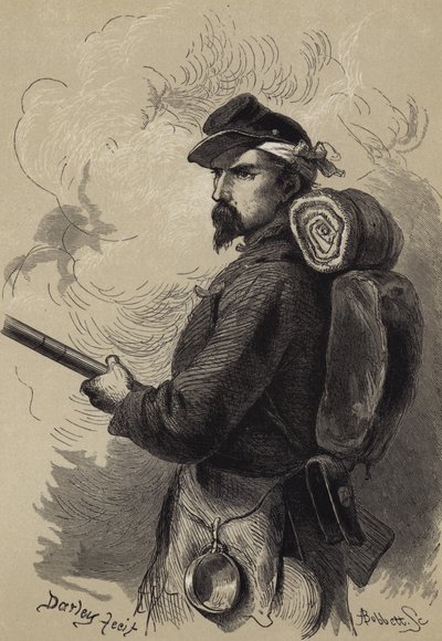 アメリカ南北戦争の兵士 作： after Felix Octavius Carr Darley