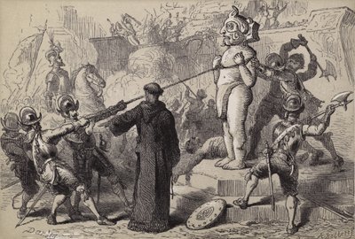 メキシコ人アイドルを破壊するスペイン人 作： after Felix Octavius Carr Darley