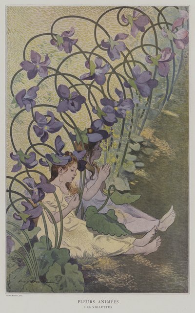アニメの花。スミレ。 （生花：すみれ） 作： after Firmin Bouisset