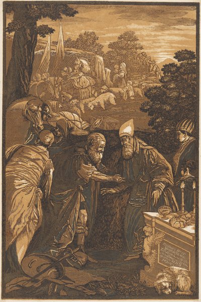 アブラハムを祝福するメルキゼデク 作： after Francesco Bassano II John Baptist Jackson