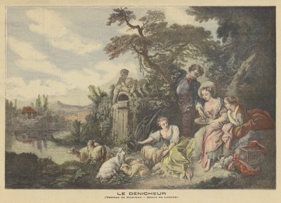 羊飼い、または巣の贈り物 作： after Francois Boucher
