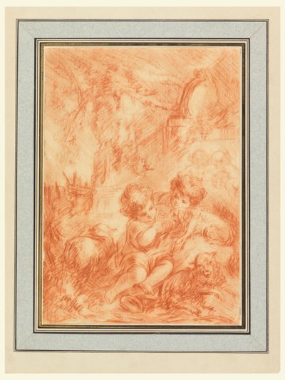 こども二人 作： after Francois Boucher