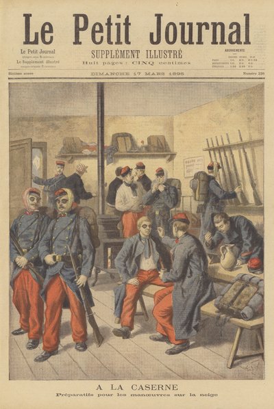 兵舎にいるフランス兵 作： after Frederic Theodore Lix