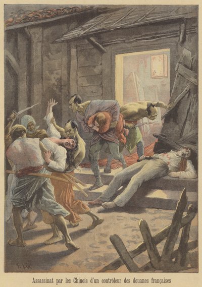 中国人によるフランスの税関職員の殺害 作： after Frederic Theodore Lix