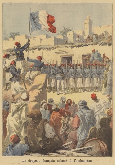 ティンブクトゥでのフランス国旗の掲揚 作： after Frederic Theodore Lix