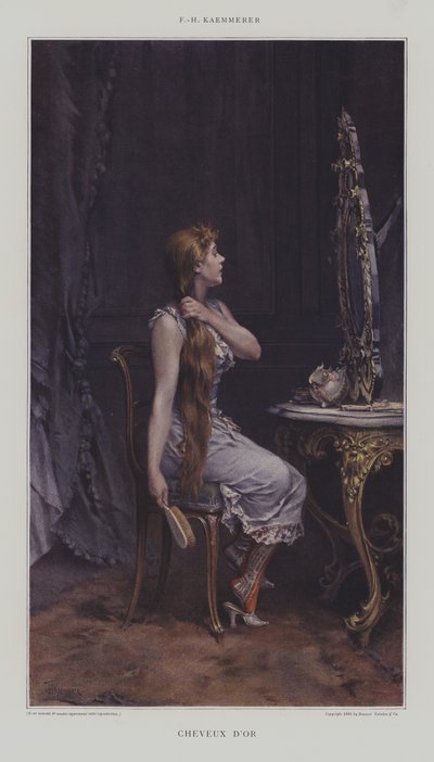 黄金の髪（クロモタイポグラフ） 作： after Frederik Hendrik Kaemmerer