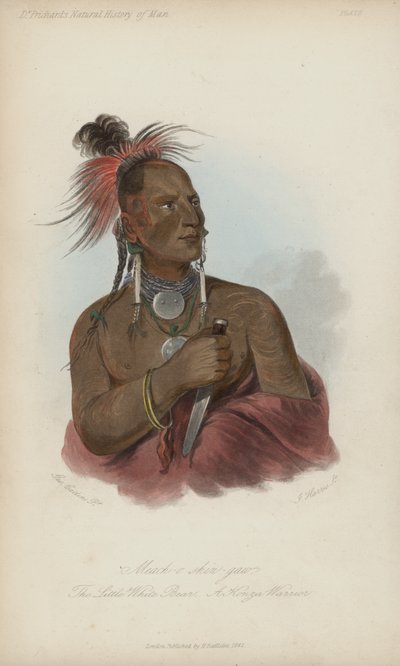 Meach-o shin-gaw、The Little White Bear、A Konza Warrior（aquatint） 作： after George Catlin