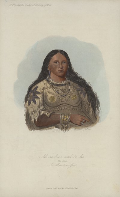 Mi-neek-ee-sunk-te-ka、The Mink、A Mandan Girl（aquatint） 作： after George Catlin