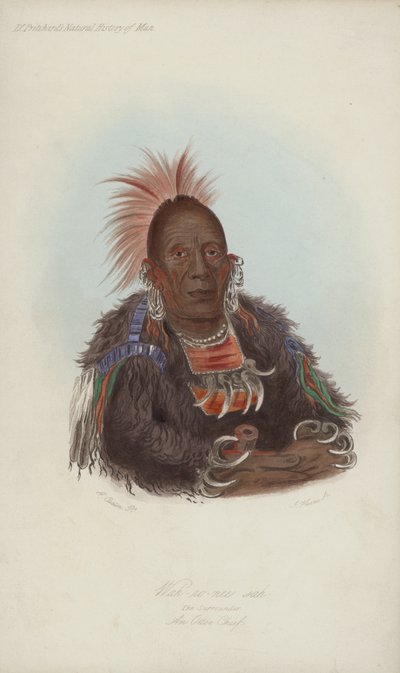 ワロニーサ、サラウンド、オットーチーフ（アクアチント） 作： after George Catlin