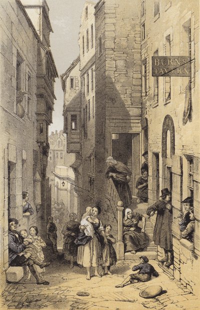 Libbertons Wynd、エディンバラ（クロモリト） 作： after George Cattermole