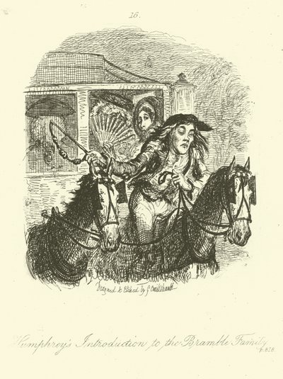 トビアス・スモレットによるハンフリー・クリンカーのイラスト 作： after George Cruikshank