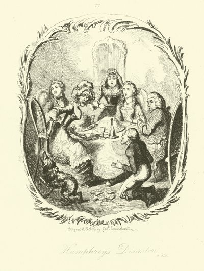 トビアス・スモレットによるハンフリー・クリンカーのイラスト 作： after George Cruikshank