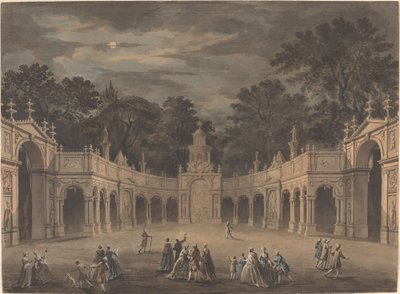 国王ジョージ3世の誕生日を祝うイルミネーションのデザイン 作： after Giovanni Battista Cipriani Robert Adam