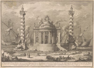 1760年の中国のプリマ・マッキナ：ネプチューン神殿 作： after Giuseppe Palazzi Giuseppe Vasi after Paolo Posi