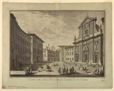 フィレンツェの眺め、「Scelta di XXIV Views of the Main Districts, Squares, Churchs, and Palaces of the City of Florence」のプレート 作： after Giuseppe Zocchi