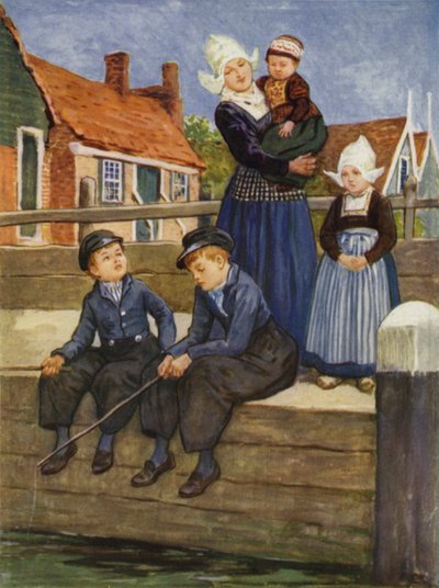 オランダの運河で 作： after Gordon Frederick Browne