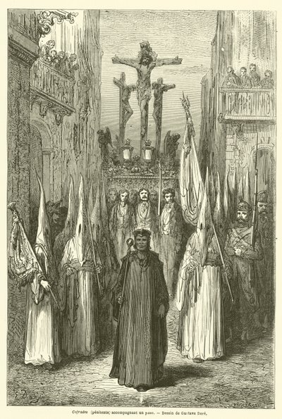 パソを伴うCofrades（悔い改め） 作： Gustave after Dore
