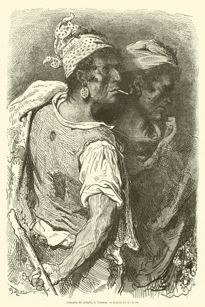 バレンシアの人々の男性 作： Gustave after Dore