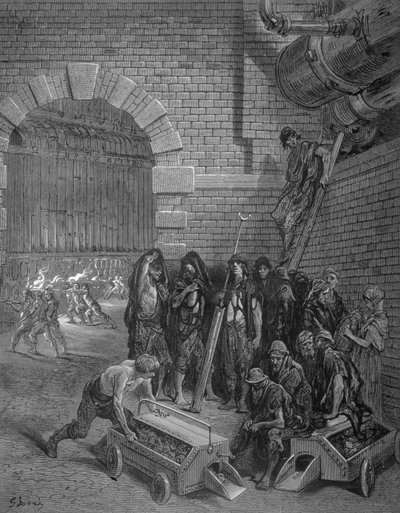 ランベスガスワークス、ロンドン出身の巡礼者、ウィリアムブランチャードジェロルド（1826-84）、パブ。 1872 作： Gustave after Dore
