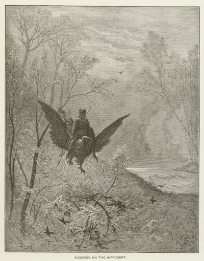 ヒッポグリフのルッジェーロ 作： Gustave after Dore