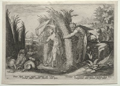 パン追跡シリンクス 作： after Hendrick Goltzius