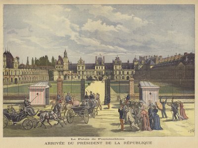 フォンテーヌブロー宮殿にフランス大統領が到着 作： after Henri Meyer