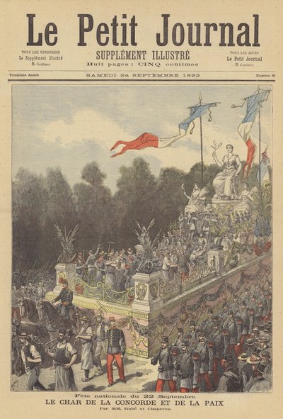 フランス共和国の誕生100周年を記念する全国祭でのコンコードの平和と平和 作： after Henri Meyer