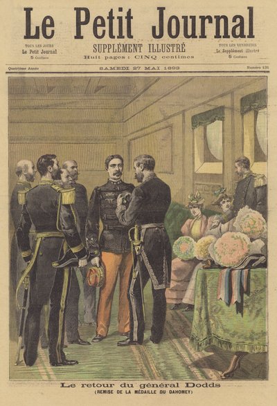 ドッド将軍がフランスに帰国した際にダホメ勲章を受け取る 作： after Henri Meyer