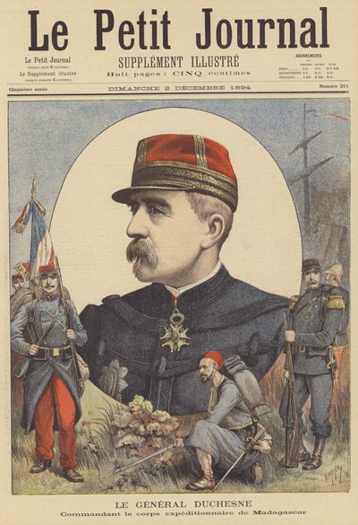 デュシェンヌ将軍、マダガスカルへのフランス遠征軍の司令官 作： after Henri Meyer