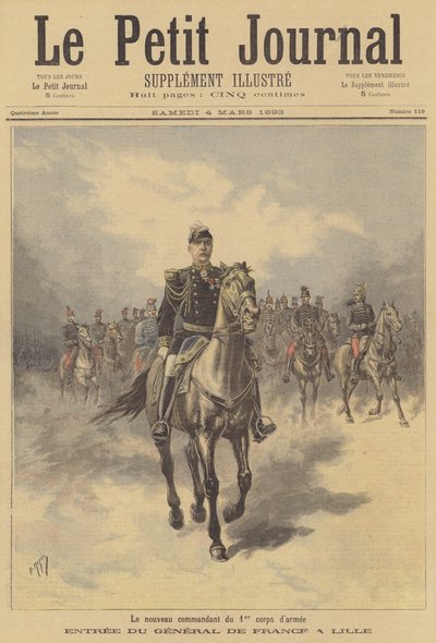 フランス陸軍第1軍団の新指揮官、フランスに入る将軍ドフランス 作： after Henri Meyer