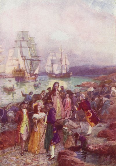 ロイヤリストの着陸、1783 作： after Henry Sandham