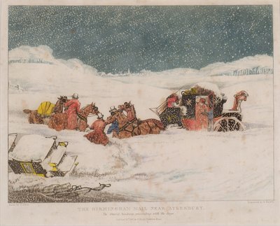 1837年にロバートハヴェルが彫刻したアリスバーリー近くのバーミンガムメイル 作： after Henry Thomas Alken