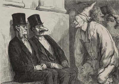 オペラ舞踏会で：あなたは楽しすぎます 作： after Honoré Daumier