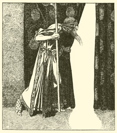 マーク王はいたずらをひそめる 作： after Howard Pyle