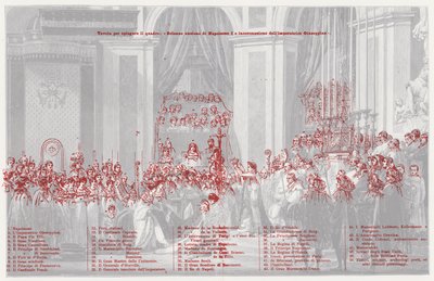 ノートルダム大聖堂でのフランス皇帝としてのナポレオンの戴冠式、1804 作： after Jacques Louis David