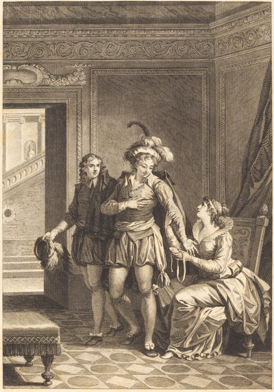 モナリザ：出発 作： after Jean Jacques François Le Barbier I