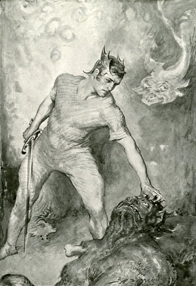 ベオウルフはグレンデルの頭を刈り取る 作： after John Henry Frederick Bacon