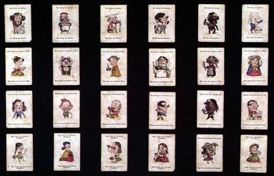 ハッピーファミリー、カードゲーム、ジョンテニエルのデザインに基づいて、c.1860（手塗りのlitho） 作： after John Tenniel