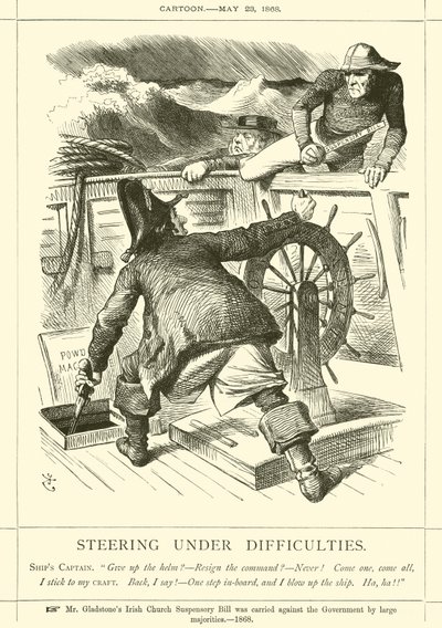 困難な状況下でのステアリング 作： after John Tenniel