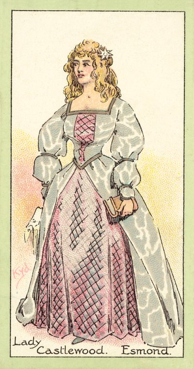 Lady Castlewood、Esmond（chromolitho） 作： after Joseph Clayton Clarke