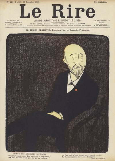 Jules Claretie、La Comedie-Francaiseディレクター、Le Rireのイラスト 作： after Leonetto Cappiello