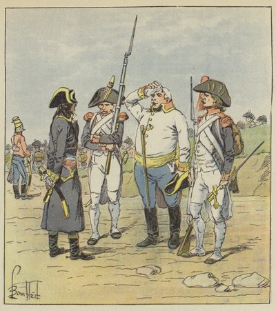 ボナパルトはオーストリアの大規模な囚人を尋問 作： after Louis Charles Bombled
