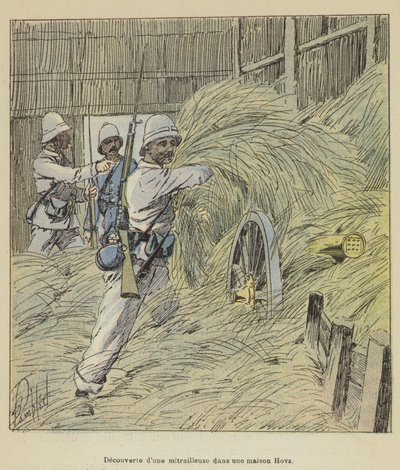 ホバの家で機関銃を発見 作： after Louis Charles Bombled