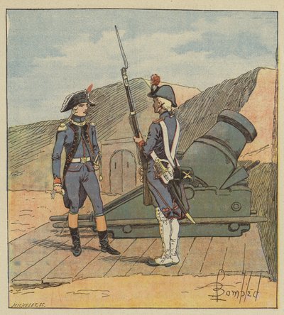 1787年、ナポレオンはラフェール連隊に加わりました 作： after Louis Charles Bombled