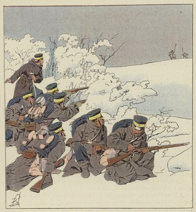 冬のフィールドギアの日本歩兵 作： after Louis Charles Bombled