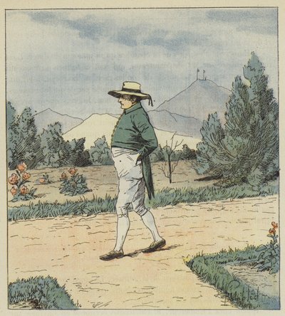 皇帝は庭を勝ち、一人で数周をしました 作： after Louis Charles Bombled