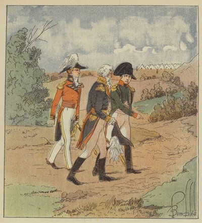 天皇は知事の前でイギリス海軍大将とおしゃべり 作： after Louis Charles Bombled