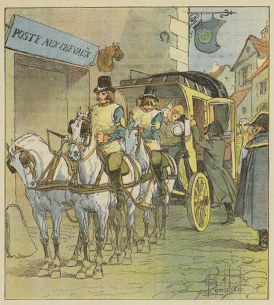 皇帝はマリールイーズの車に乗り込む 作： after Louis Charles Bombled