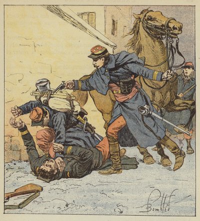 ショッピン=メレイ大佐が手に負えない兵士を殺す 作： after Louis Charles Bombled